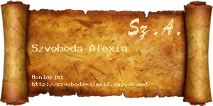 Szvoboda Alexia névjegykártya